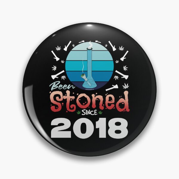 Item preview, Been stoned since 2018 (Blue retro vintage sunset with bong) designed and sold by YomeHayin.