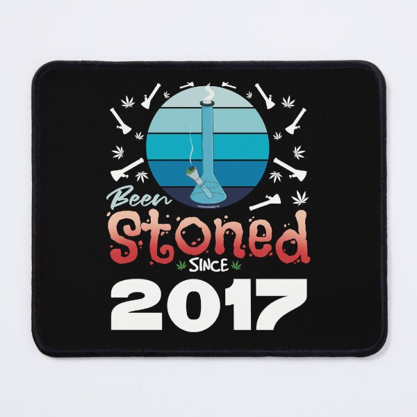 Item preview, Been stoned since 2017 (Blue retro vintage sunset with bong) designed and sold by YomeHayin.