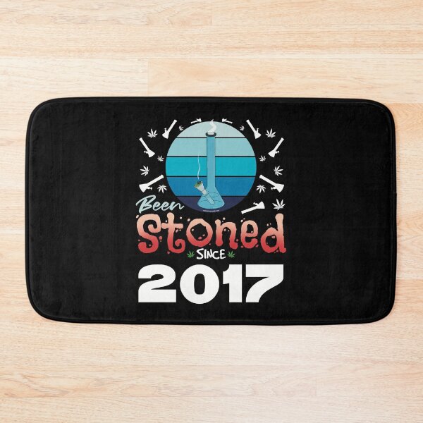 Item preview, Been stoned since 2017 (Blue retro vintage sunset with bong) designed and sold by YomeHayin.