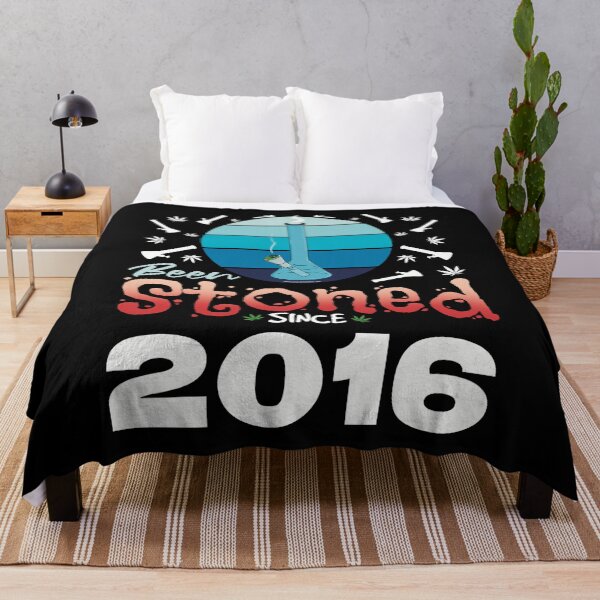Item preview, Been stoned since 2016 (Blue retro vintage sunset with bong) designed and sold by YomeHayin.