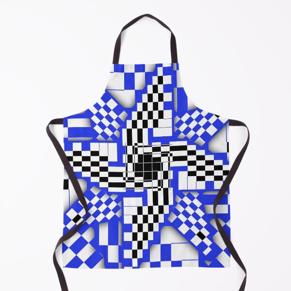 Item preview, Blue Black and White Checkered Pinwheel Optical Illusion designed and sold by SeaChangeDesign.