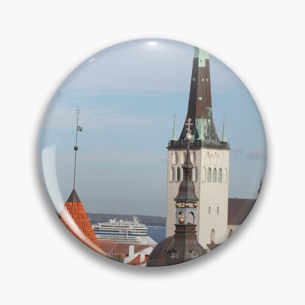 Item preview, View from Toompea of the Lower Town, Old Town with Olai's Church or Oleviste Kirik, and a tower of the city wall, Tallinn, Estonia, Europe designed and sold by Torsten Krüger.