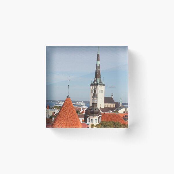 Item preview, View from Toompea of the Lower Town, Old Town with Olai's Church or Oleviste Kirik, and a tower of the city wall, Tallinn, Estonia, Europe designed and sold by Torsten  Krüger.