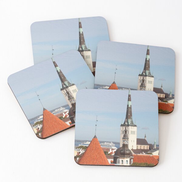 Item preview, View from Toompea of the Lower Town, Old Town with Olai's Church or Oleviste Kirik, and a tower of the city wall, Tallinn, Estonia, Europe designed and sold by Torsten  Krüger.