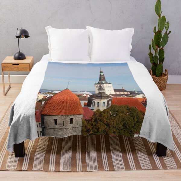 Item preview, View from Toompea of the Lower Town, Old Town with Olai's Church or Oleviste Kirik, and a tower of the city wall, Tallinn, Estonia, Europe designed and sold by Torsten  Krüger.