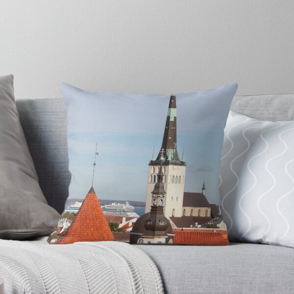 Item preview, View from Toompea of the Lower Town, Old Town with Olai's Church or Oleviste Kirik, and a tower of the city wall, Tallinn, Estonia, Europe designed and sold by Torsten  Krüger.