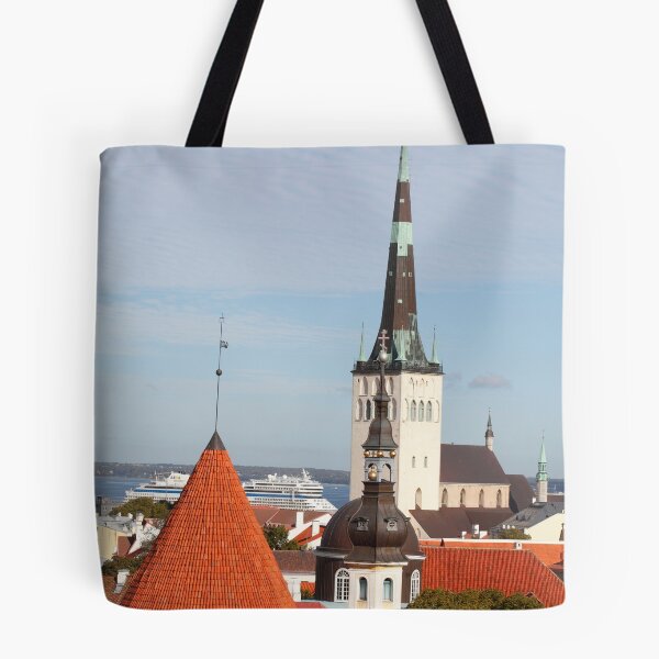 Item preview, View from Toompea of the Lower Town, Old Town with Olai's Church or Oleviste Kirik, and a tower of the city wall, Tallinn, Estonia, Europe designed and sold by Torsten  Krüger.