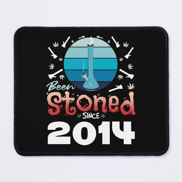 Item preview, Been stoned since 2014 (Blue retro vintage sunset with bong) designed and sold by YomeHayin.