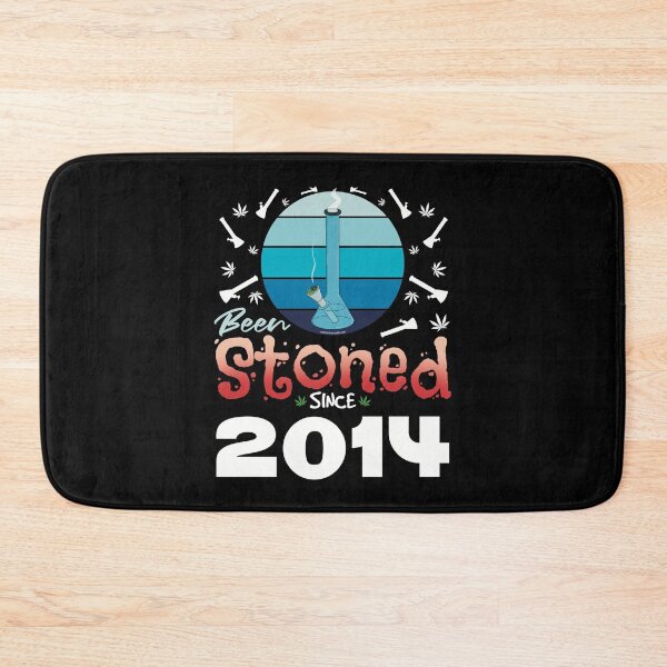 Item preview, Been stoned since 2014 (Blue retro vintage sunset with bong) designed and sold by YomeHayin.