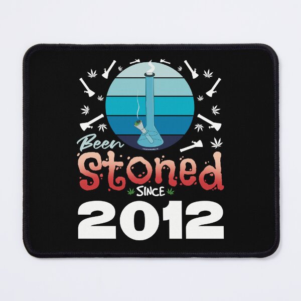 Item preview, Been stoned since 2012 (Blue retro vintage sunset with bong) designed and sold by YomeHayin.