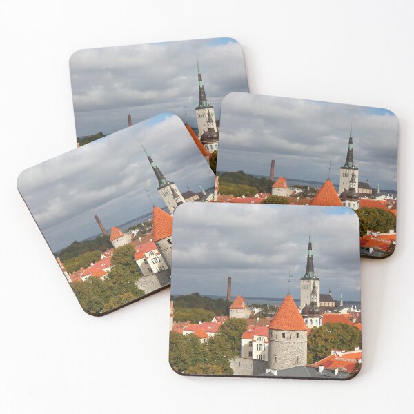 Item preview, View from Toompea of the Lower Town, Old Town with Olai's Church or Oleviste Kirik, and a tower of the city wall, Tallinn, Estonia, Europe designed and sold by Torsten  Krüger.