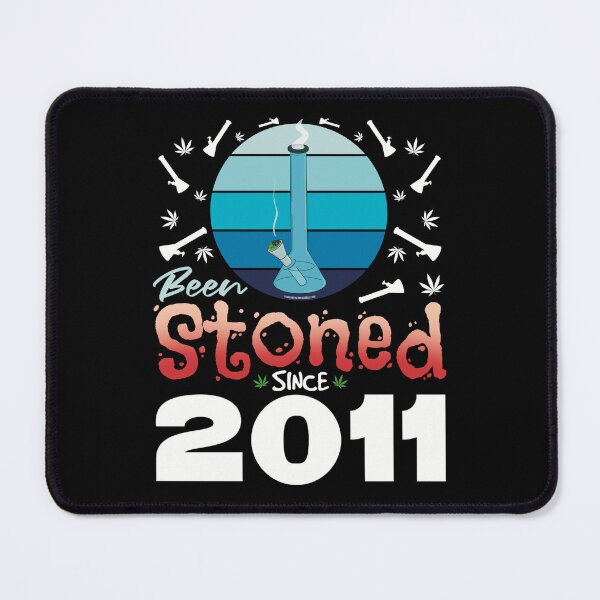Item preview, Been stoned since 2011 (Blue retro vintage sunset with bong) designed and sold by YomeHayin.
