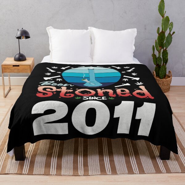 Item preview, Been stoned since 2011 (Blue retro vintage sunset with bong) designed and sold by YomeHayin.