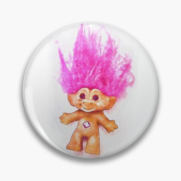Item preview, Pink Luck Troll Doll Watercolor designed and sold by Roguejackalope.