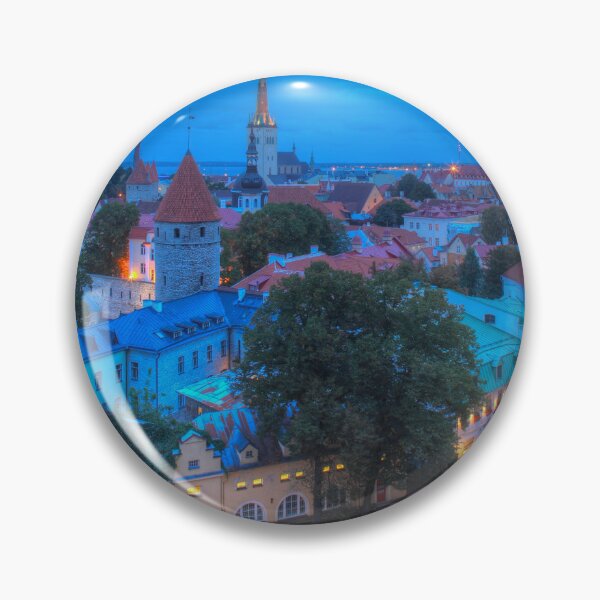 Item preview, View from Toompea of the Lower Town, Old Town with Olai's Church or Oleviste Kirik, and a tower of the city wall, Tallinn, Estonia, Europe designed and sold by Torsten Krüger.