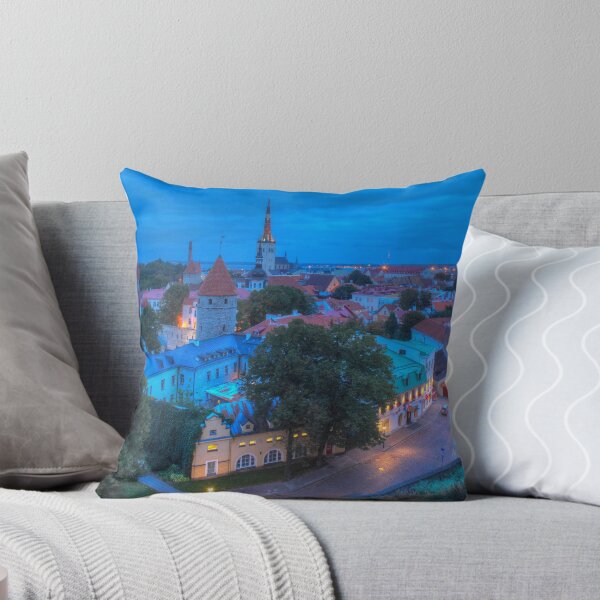Item preview, View from Toompea of the Lower Town, Old Town with Olai's Church or Oleviste Kirik, and a tower of the city wall, Tallinn, Estonia, Europe designed and sold by Torsten  Krüger.