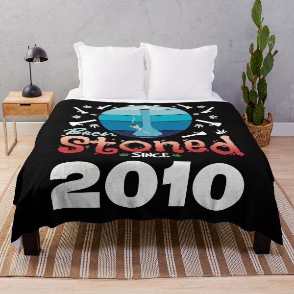 Item preview, Been stoned since 2010 (Blue retro vintage sunset with bong) designed and sold by YomeHayin.