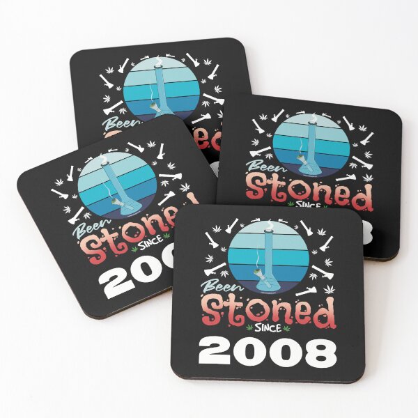 Item preview, Been stoned since 2008 (Blue retro vintage sunset with bong) designed and sold by YomeHayin.