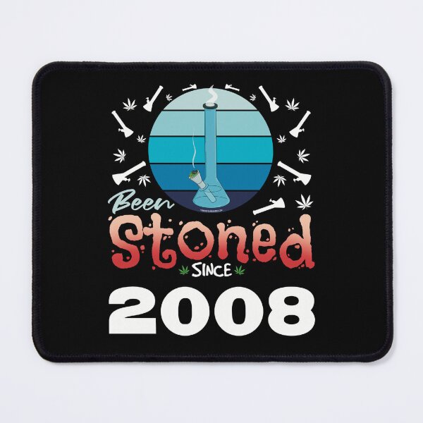 Item preview, Been stoned since 2008 (Blue retro vintage sunset with bong) designed and sold by YomeHayin.