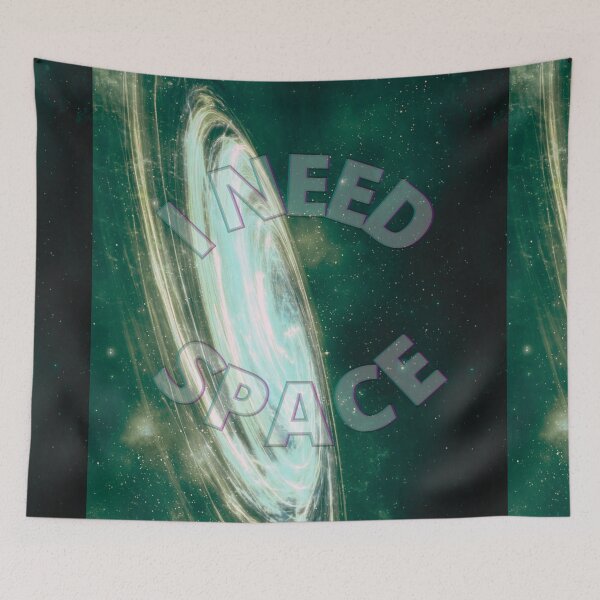 Item preview, I Need Space (Circle) - Neon Blue Galaxy designed and sold by Quirkdom.