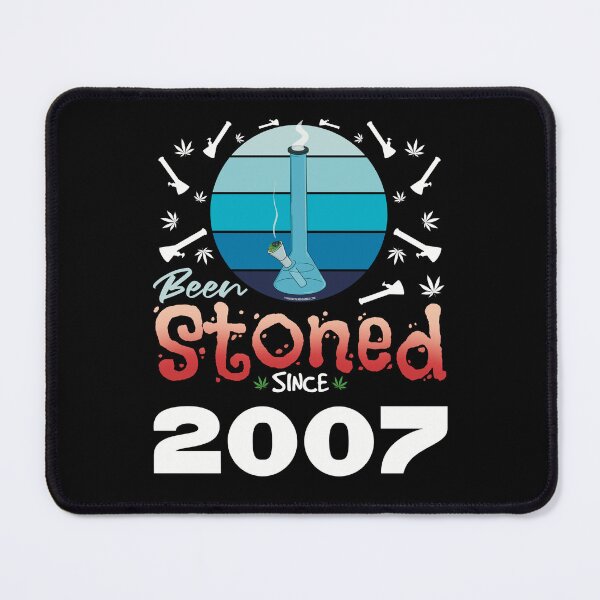 Item preview, Been stoned since 2007 (Blue retro vintage sunset with bong) designed and sold by YomeHayin.
