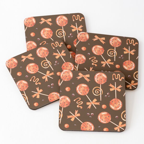 Item preview, Caramel lollipops pattern hand-drawn with watercolor paints. designed and sold by Trilisti.