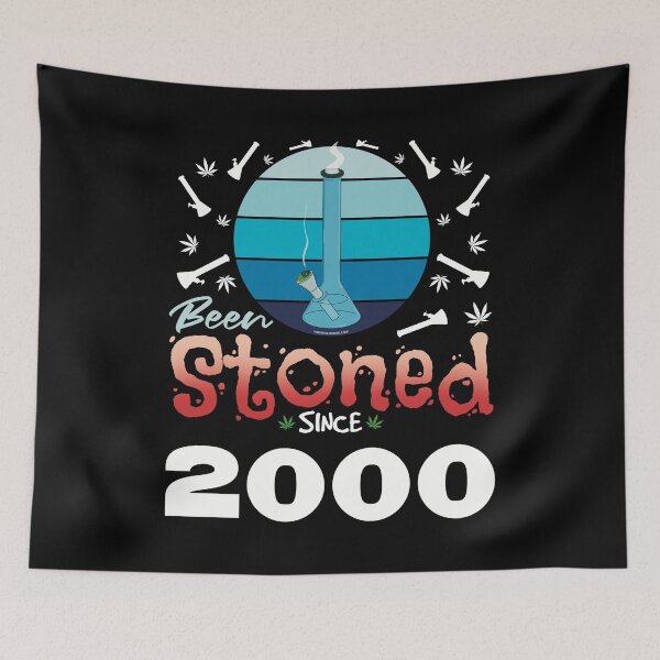 Item preview, Been stoned since 2000 (Blue retro vintage sunset with bong) designed and sold by YomeHayin.