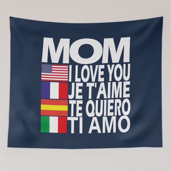 Item preview, FUNNY TE AMO MAMÁ JE TAIME TE QUIERO TI AMO DÍA DE LAS MADRES designed and sold by NamamiTamaha.