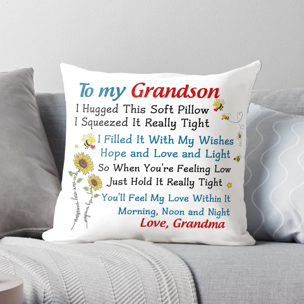 Excellent Grandson Skills Personalized Hockey Square Pillow, Gift For -  GoDuckee