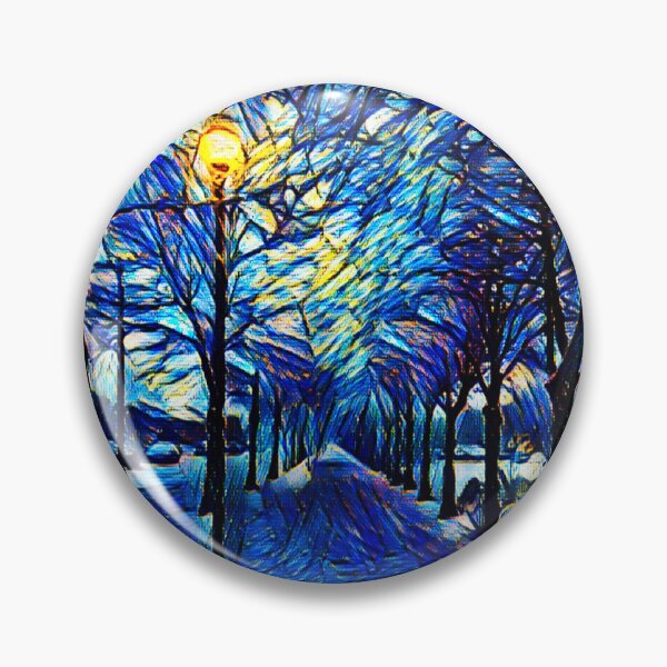 Item preview, Van Gogh Style Snow Trees with Lamp Post designed and sold by Marshmallow-Sky.