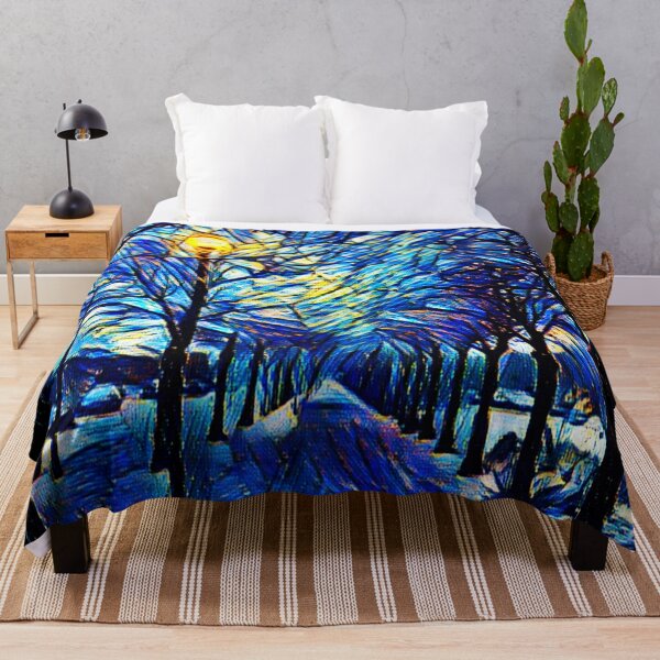 Item preview, Van Gogh Style Snow Trees with Lamp Post designed and sold by Marshmallow-Sky.