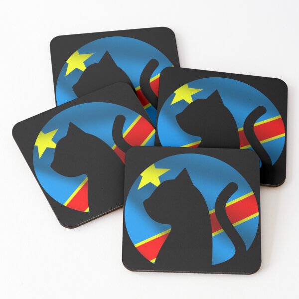 Item preview, Cat in DR Congo Flag - Funny Cat Picture of a DR Congo Patriotic Kitty Cat designed and sold by FunnyCatsFam.