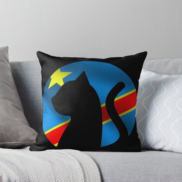 Item preview, Cat in DR Congo Flag - Funny Cat Picture of a DR Congo Patriotic Kitty Cat designed and sold by FunnyCatsFam.