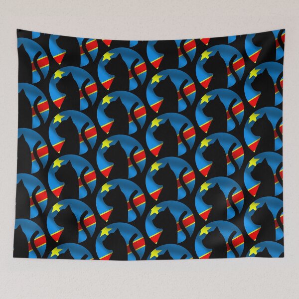 Item preview, Cat in DR Congo Flag - Funny Cat Picture of a DR Congo Patriotic Kitty Cat designed and sold by FunnyCatsFam.