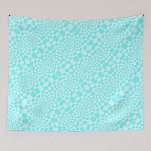 Item preview, Checkered blue white kaleidoscopic pattern 2 designed and sold by LittleCountess.