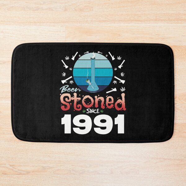 Item preview, Been stoned since 1991 (Blue retro vintage sunset with bong) designed and sold by YomeHayin.