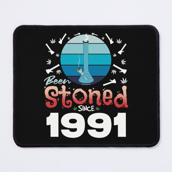 Item preview, Been stoned since 1991 (Blue retro vintage sunset with bong) designed and sold by YomeHayin.