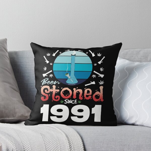 Item preview, Been stoned since 1991 (Blue retro vintage sunset with bong) designed and sold by YomeHayin.