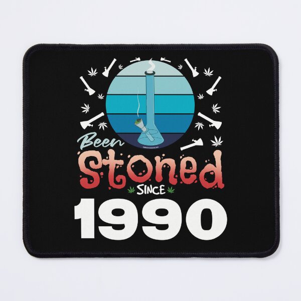 Item preview, Been stoned since 1990 (Blue retro vintage sunset with bong) designed and sold by YomeHayin.