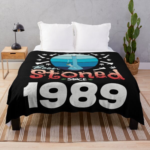 Item preview, Been stoned since 1989 (Blue retro vintage sunset with bong) designed and sold by YomeHayin.
