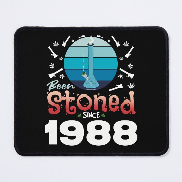 Item preview, Been stoned since 1988 (Blue retro vintage sunset with bong) designed and sold by YomeHayin.