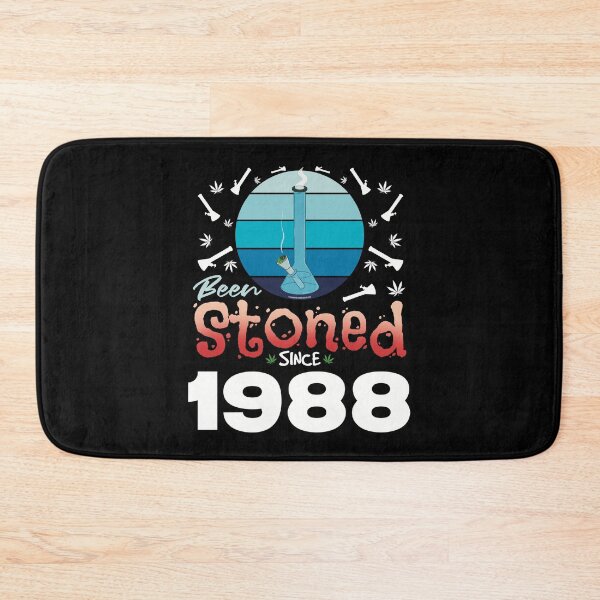 Item preview, Been stoned since 1988 (Blue retro vintage sunset with bong) designed and sold by YomeHayin.