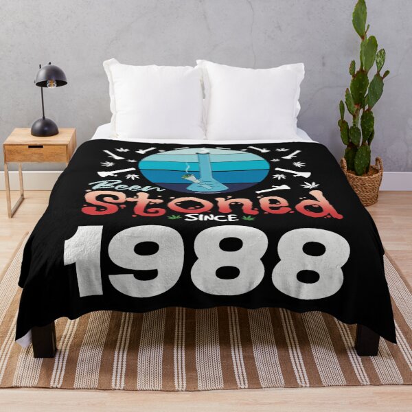 Item preview, Been stoned since 1988 (Blue retro vintage sunset with bong) designed and sold by YomeHayin.