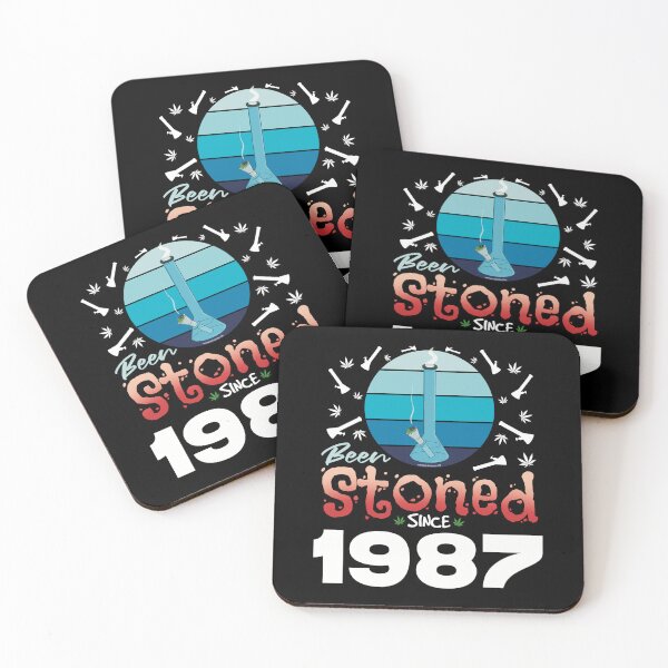 Item preview, Been stoned since 1987 (Blue retro vintage sunset with bong) designed and sold by YomeHayin.