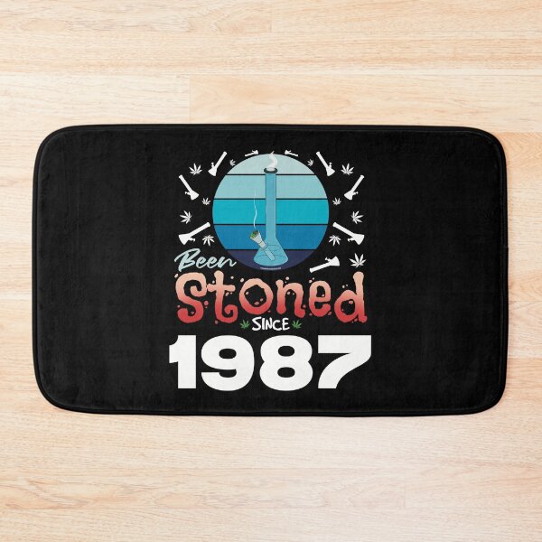 Item preview, Been stoned since 1987 (Blue retro vintage sunset with bong) designed and sold by YomeHayin.