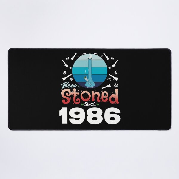 Item preview, Been stoned since 1986 (Blue retro vintage sunset with bong) designed and sold by YomeHayin.
