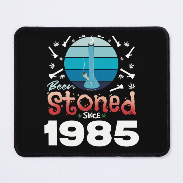 Item preview, Been stoned since 1985 (Blue retro vintage sunset with bong) designed and sold by YomeHayin.