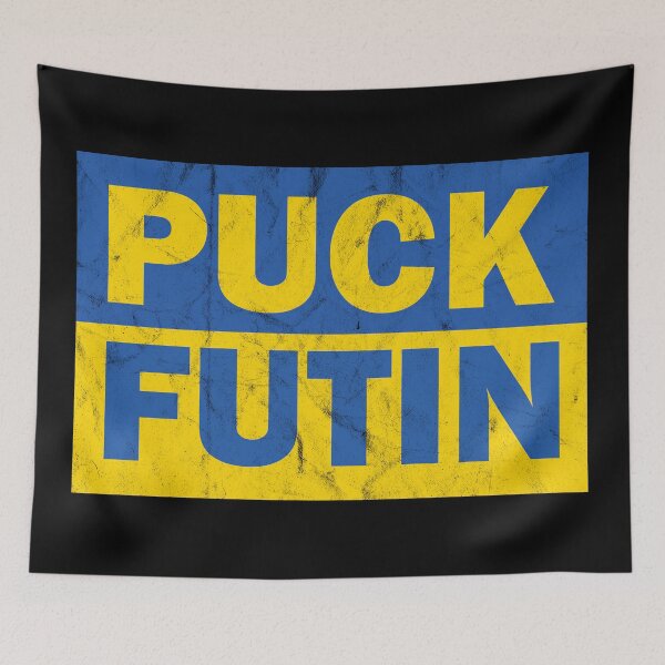 Item preview, PUCK FUTIN BANDERA DE UCRANIA (Versión estresada) designed and sold by MisterPlop.