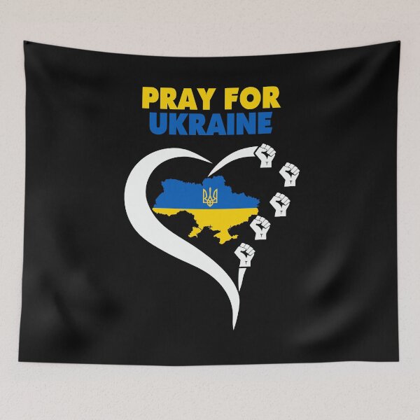 Item preview, Pray for Ukraine Shirt Ukrainian Flag Heart Patriotic Men Women Kids designed and sold by ZANNIX.