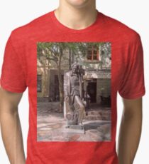 Statue, Hans Christian Andersen and Jiminy Cricket. Tri-blend T-Shirt